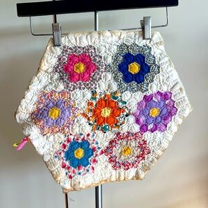 Vintage Antique Handmade Quilted Bee Honeycomb Pattern fabric Patch/Pillowcase